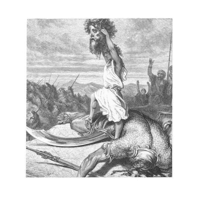 David Slays Goliath von Gustave Dore 1886 Notizblock (Vorderseite)