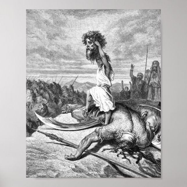 David Slays Goliath von Gustave Dore 1886 Poster (Vorne)