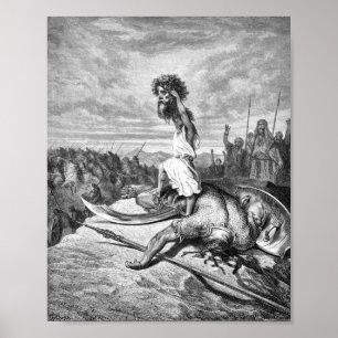 David Slays Goliath von Gustave Dore 1886 Poster