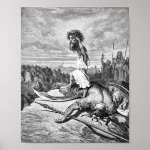David Slays Goliath von Gustave Dore 1886 Poster
