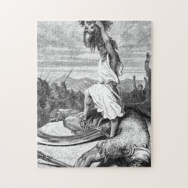 David Slays Goliath von Gustave Dore 1886 Puzzle (Vertikal)