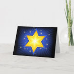 David-Star Feiertagskarte<br><div class="desc">Goldener Stern von David,  Symbol jüdischer Religion. Digitale Darstellung. Passen Sie es an,  tippen Sie Ihren ganz persönlichen Gruß hinein und schicken Sie es Ihren Lieben für Hanukkah!</div>