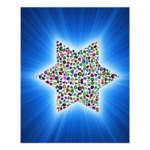 David Star made with Gemstones in all Colors Fotodruck
