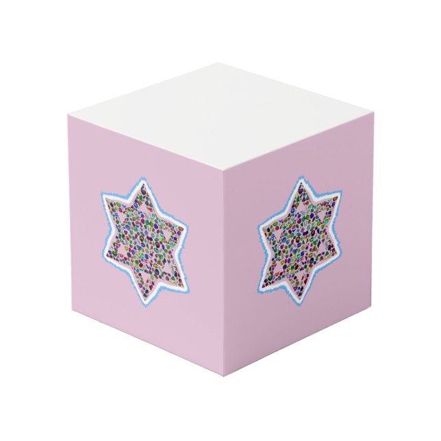 David Star made with Gemstones Würfel (Vorderseite Schrägansicht)