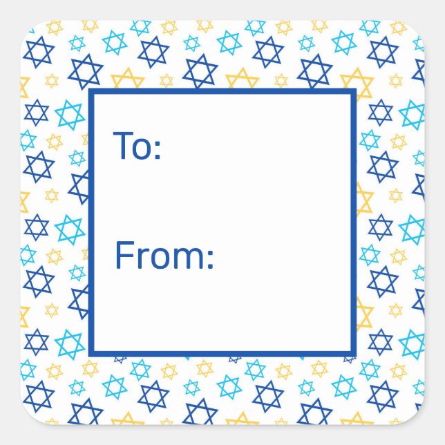 David Star Quadratischer Aufkleber (Vorderseite)