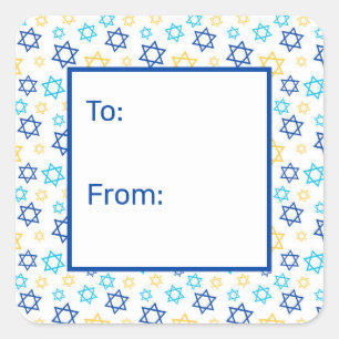 David Star Quadratischer Aufkleber