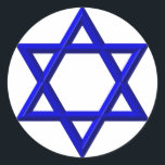 David Star Runder Aufkleber<br><div class="desc">Star of David - Schluckbar in Blue or Gold. You can add your own words, pictures, and/or change the background color using Zazzle's great customization tools. This image is available on dozens of other products too.</div>