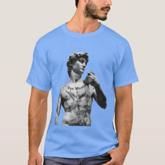 David-Statue mit Tätowierungen tätowierte Körper M T-Shirt