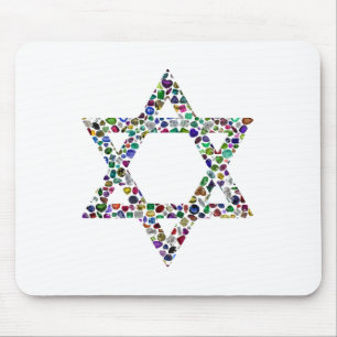 David-Stern aus Edelsteinen in allen Farben Mousepad