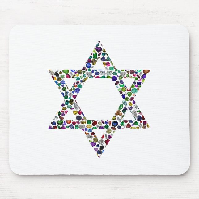 David-Stern aus Edelsteinen in allen Farben Mousepad (Vorne)