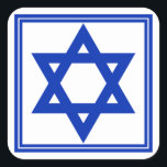 David Sticker<br><div class="desc">Quadratischer Aufkleber mit einem Bild eines tiefen blauen Sterns von David und einer doppelten tiefen blauen Grenze auf weiß. Siehe dazu passender Rundaufkleber,  Konfetti,  Etikett und Packpapier. Die gesamte Hanukkah Sticker Kollektion finden Sie unter CARDS & STICKERS Kategorie im HOLIDAYS Bereich.</div>