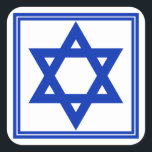 David Sticker<br><div class="desc">Quadratischer Aufkleber mit einem Bild eines tiefen blauen Sterns von David und einer doppelten tiefen blauen Grenze auf weiß. Siehe dazu passender Rundaufkleber,  Konfetti,  Etikett und Packpapier. Die gesamte Hanukkah Sticker Kollektion finden Sie unter CARDS & STICKERS Kategorie im HOLIDAYS Bereich.</div>