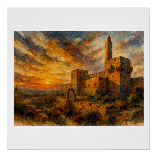 David-Turm bei Sonnenuntergang, Poster
