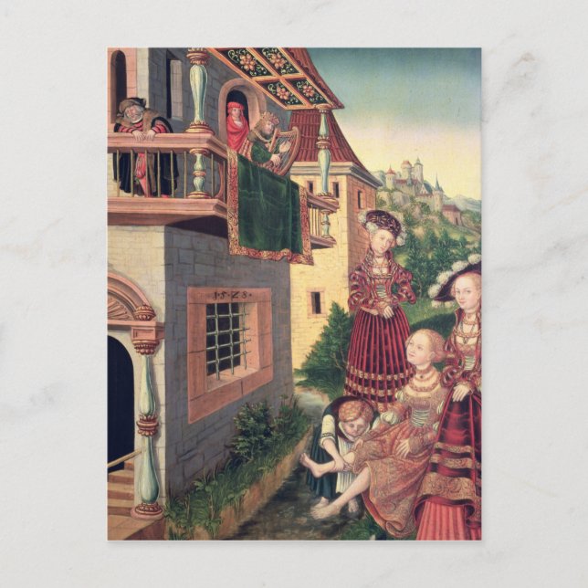 David und Bathsheba, 1528 Postkarte (Vorderseite)