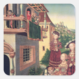 David und Bathsheba, 1528 Quadratischer Aufkleber