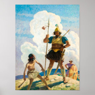 David und Goliath, 1940 von Newell Convers Wyeth Poster