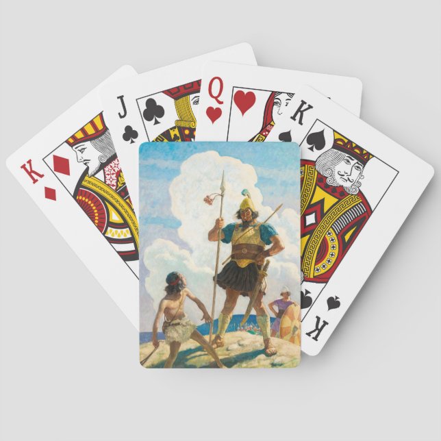 David und Goliath, 1940 von Newell Convers Wyeth Spielkarten (Rückseite)