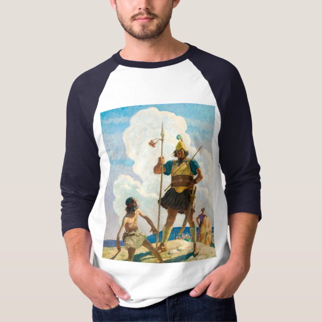 David und Goliath, 1940 von Newell Convers Wyeth T-Shirt (Vorderseite)