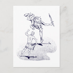 David und Goliath Postkarte