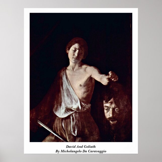 David und Goliath von Michelangelo Da Caravaggio Poster (Vorne)