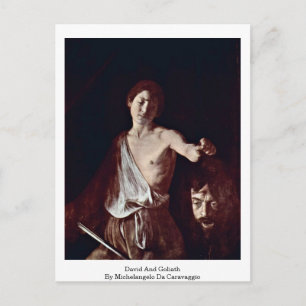 David und Goliath von Michelangelo Da Caravaggio Postkarte