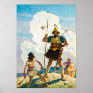 David und Goliath von Newell Convers Wyeth Poster