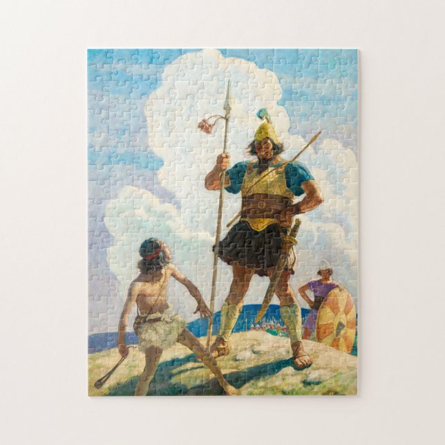 David und Goliath von Newell Convers Wyeth Puzzle (Vertikal)