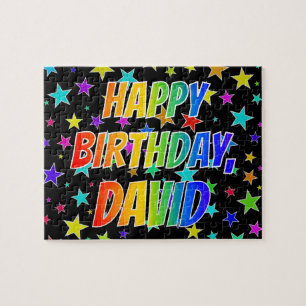 "DAVID" Vorname, Spaß "GLÜCKLICHER BIRTHTAG" Puzzle