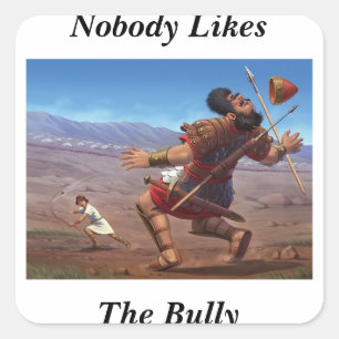 David vs. Goliath Quadratischer Aufkleber