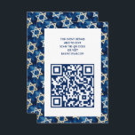 David Watercolor QR Code Bar Bat Mitzvah Begleitkarte<br><div class="desc">Perfektes Gehäuse oder RSVP-Karte für eine Fledermausmitzvah, Bar mitzvah oder andere jüdische Feier! Vollständig anpassbar! Klicken Sie auf "Personalisieren" oben, um den Text zu bearbeiten und Ihren Link zum QR-Code hinzuzufügen. Klicken Sie auf "Bearbeiten mit dem Design-Tool", um die Schriftart, Farben und Platzierungen anzupassen und das Design auf der Rückseite...</div>