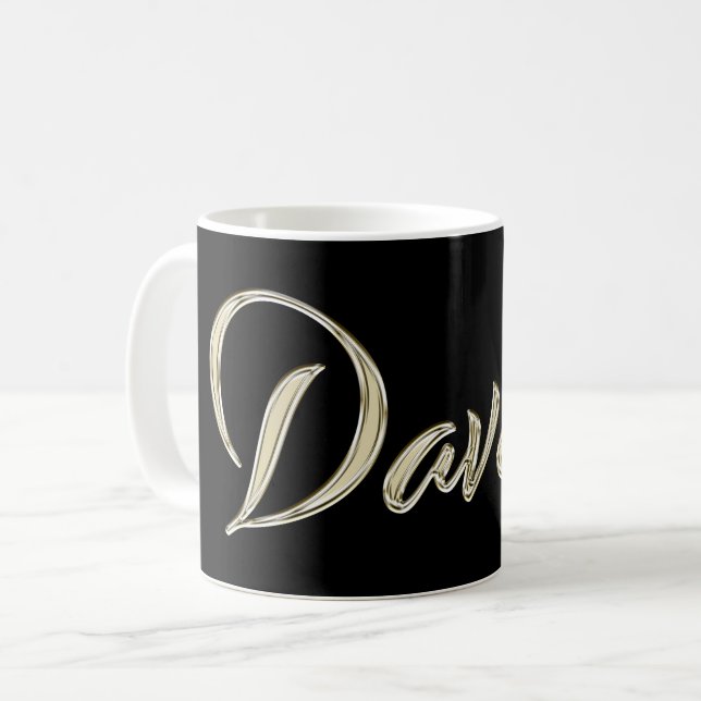 Davide Name whitegold Tasse Teetasse Kaffeetasse (Vorderseite Links)