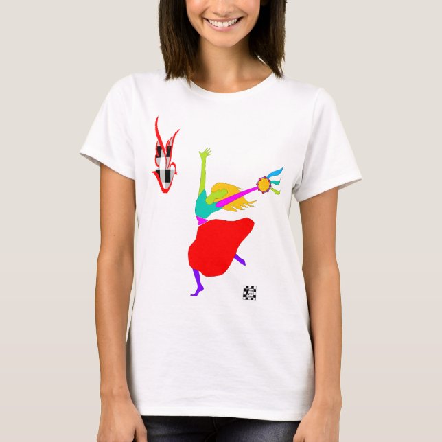 Davidic Dancer mit Tambourine T - Shirt (Vorderseite)