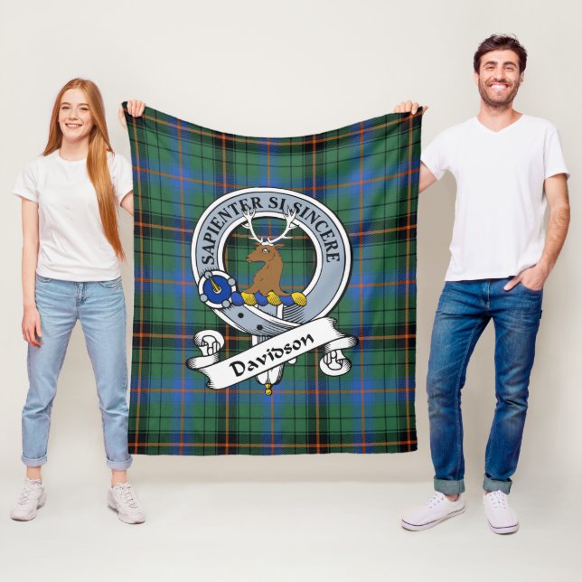 Davidson Ancient Clan Abzeichen Tartan Kariert Fleecedecke (Beispiel)