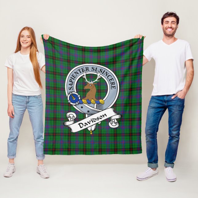 Davidson Clan Abzeichen Tartan Kariert Fleecedecke (Beispiel)