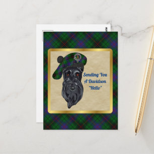 Davidson Clan Abzeichen & Tartan Postcard Postkarte