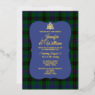 Davidson Clan Tartan Karo Hochzeit Folieneinladung