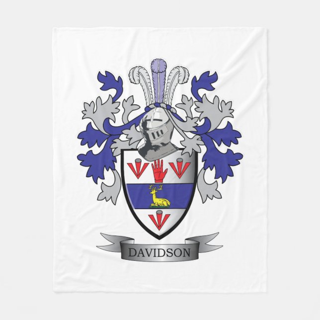Davidson-Familienwappen-Wappen Fleecedecke (Vorderseite)