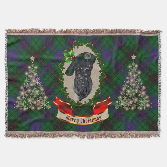 Davidson Scottie Dog Christmas Throw Blanket Decke (Vorderseite)