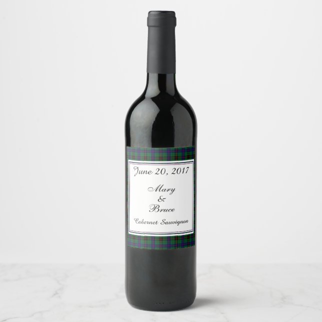 Davidson Scottish Wedding Wine Label Weinetikett (Vorderseite)