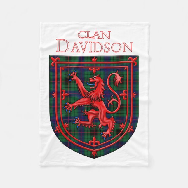 Davidson Tartan Scottish Plaid Lion Rampant Fleecedecke (Vorderseite)
