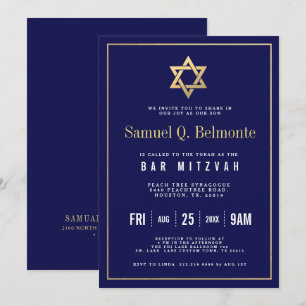 Davidsstern Bar Mitzvah Marine laden w-Adresse ein Einladung