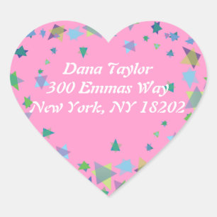 Davidsstern Jüdischen RÜCKSENDEADRESSE Herz-Aufkleber