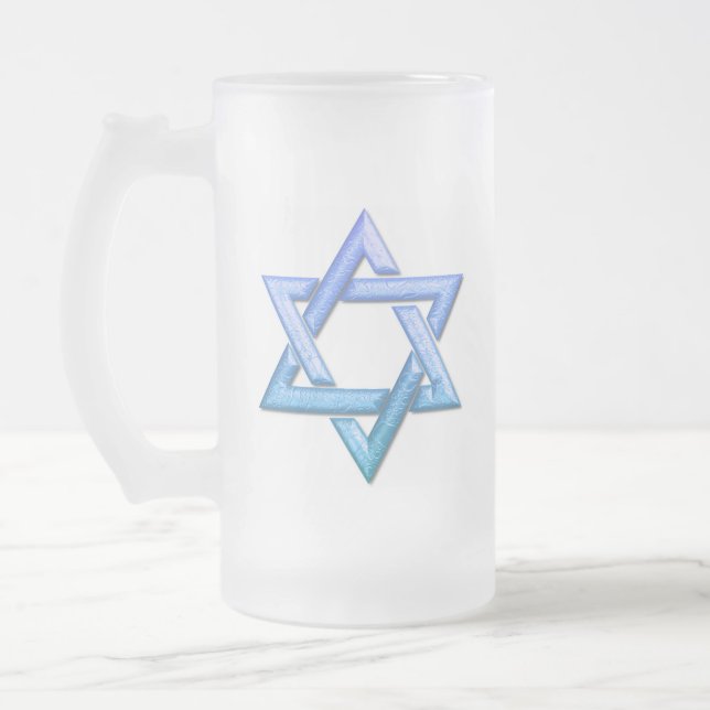 Davidsstern Mattierte Bier-Tasse Mattglas Bierglas (Links)