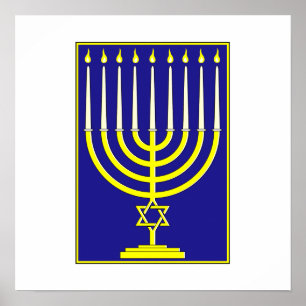 Davidsstern Menorah Poster