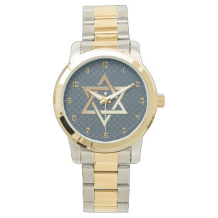 Davidsstern Mit dunklem Schiefer-Hintergrund Armbanduhr