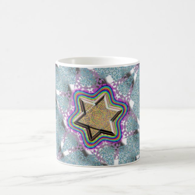 Davidsstern Spitze-Hintergrund Kaffeetasse (Mittel)