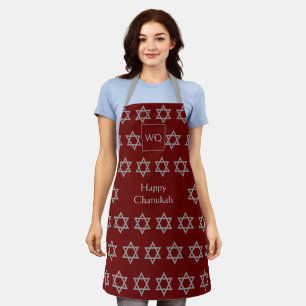 Davidstern HAPPY CHANUKAH Monogramm Schürze