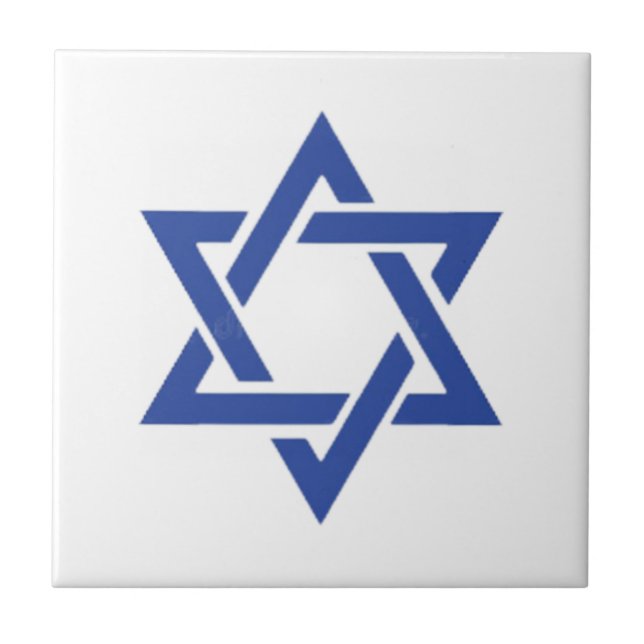 Davidstern Israel Juda Premier  Fliese (Vorderseite)