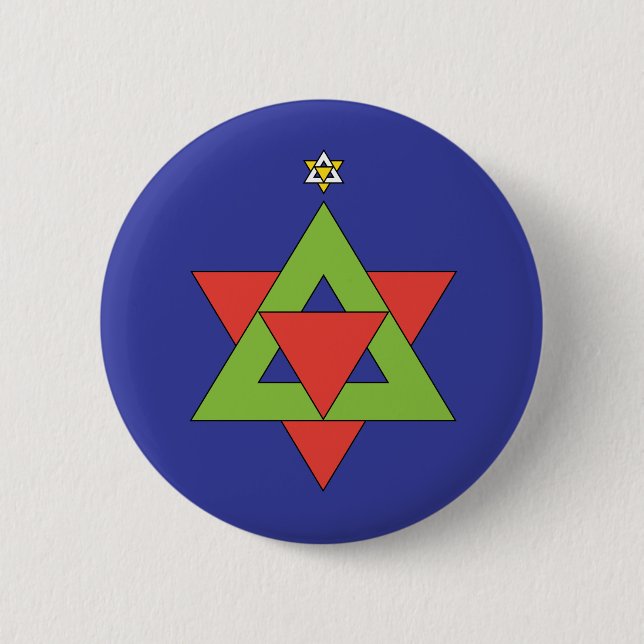 Davidstern zu Weihnachten Button (Vorderseite)