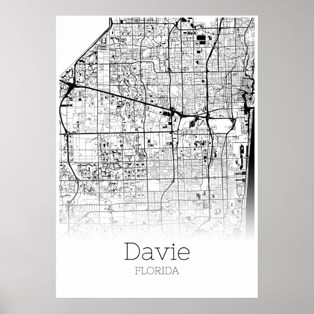 Davie Map - Florida - City Map Poster (Vorne)